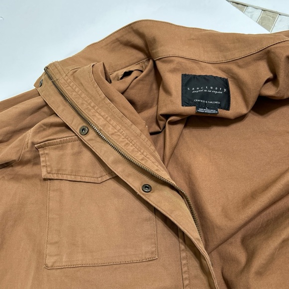 Sanctuary Women’s brown Utility Jacket Cropped Length & Drawstring Hem Size L - Picture 5 of 7